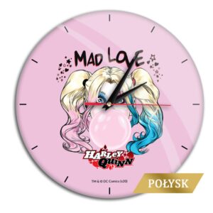 Glossy Wall Clock Harley Quinn 001 pink