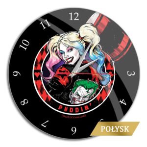 Glossy Wall Clock Harley Quinn 002 black