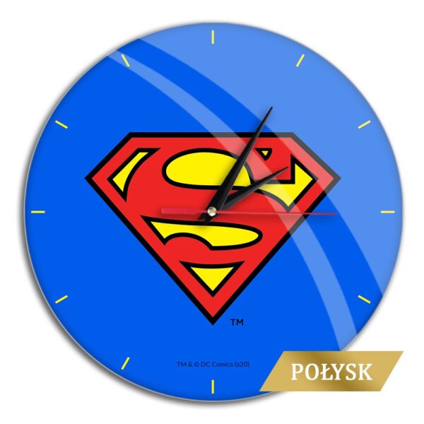 Glossy Wall Clock Superman 001 blue