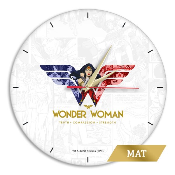 Matt Wall Clock Wonder Woman 001 white