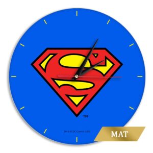 Matt Wall Clock Superman 001 blue