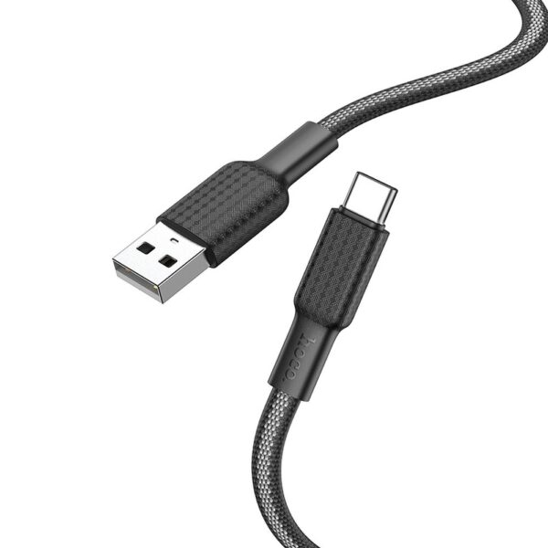 Cable HOCO USB to Type C 3A Jaeger X69 black-white 6931474760241