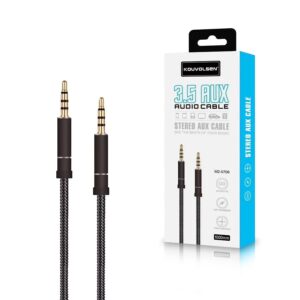 Aluminium audio cable jack - jack 3.5mm black