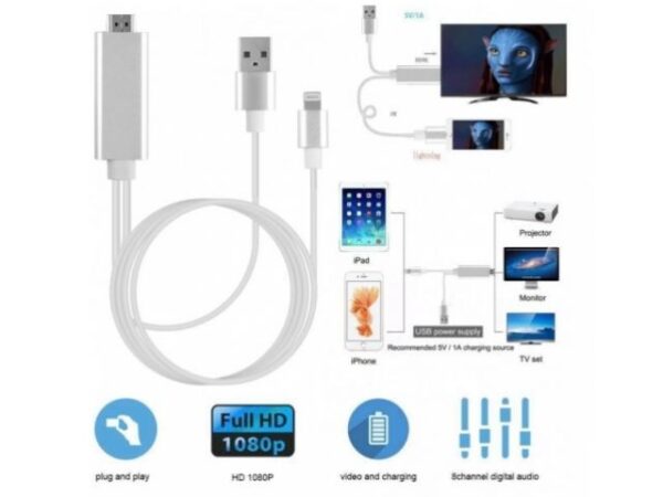 DIGITAL CABLE AV for iPhone, iPad, iPod Adapter HD1080P TO HDMI / HDTV 2M