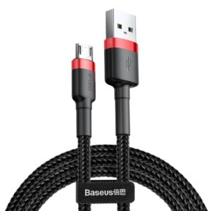 Cable USB Baseus micro QC3.0 2.4A 1M (CAMKLF-B91) black-red 6953156280342