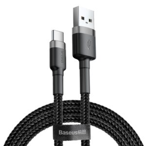 Cable USB Baseus QC3.0 3A 0.5M (CATKLF-AG1) black-gray 6953156278189