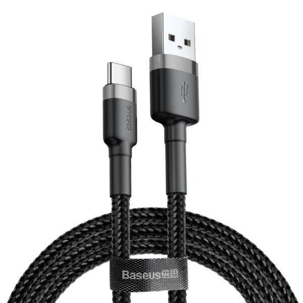 Cable USB Baseus QC3.0 3A 0.5M (CATKLF-AG1) black-gray 6953156278189