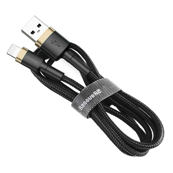 Cable USB Baseus Cafule QC3.0 2.4A 1M (CALKLF-BV1) black-gold 6953156274990