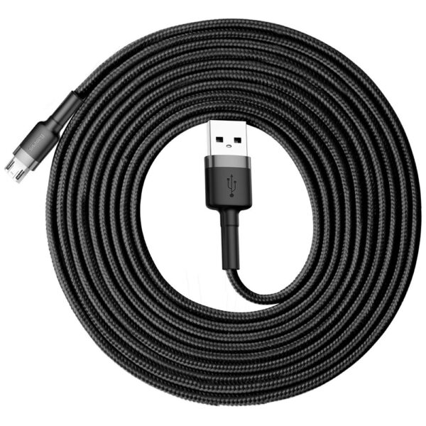 Cable USB Baseus micro 2A 3M (CAMKLF-HG1) black-gray 6953156296374