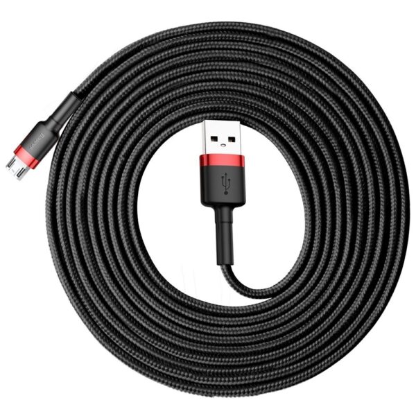 Cable USB Baseus micro USB 2A 3M (CAMKLF-H91) black-red 6953156296381