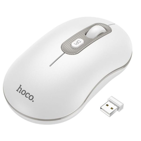 Computer mouse HOCO wireless 2,4G DPI 1600 Platinium GM21 white 6931474790958