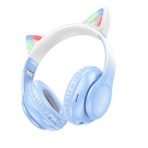 On-ear bluetooth earphones HOCO W42 Cat ears blue 6931474795861