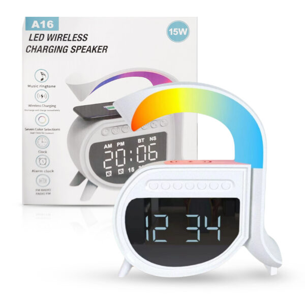 Wireless fast charging station speaker with TF RGB 15W