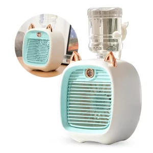 Mini air humidifier fan ears white/blue