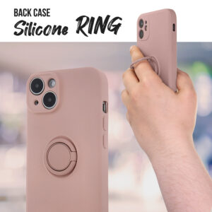 BACK CASE SILICON RING iPhone 15 6,1" pink 5907457753600