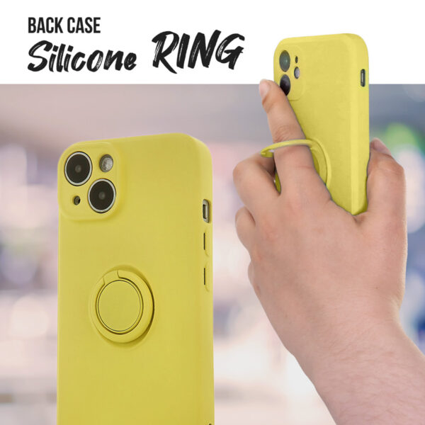 BACK CASE SILICON RING Samsung S22 yellow 5907457753488