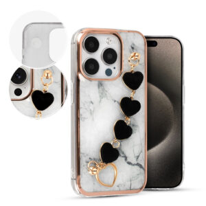 Back Case Glamour Strap iPhone 15 Pro pattern 6 white 5900217426752