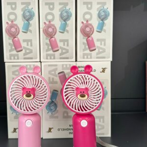 Portable mini fan bear pink