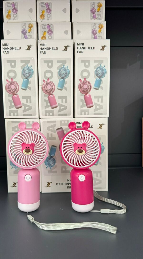 Portable mini fan bear pink