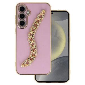 Back Case Glamour Strap Samsung Galaxy S24 Plus pattern 4 pink 5900217427902