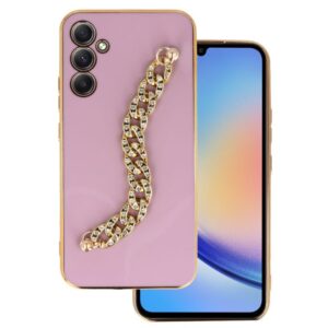 Back Case Glamour Strap Samsung Galaxy A34 5G pattern 4 pink 5900217428107