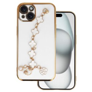 Back Case Glamour Strap iPhone 15 Plus pattern 3 white 5900217428350