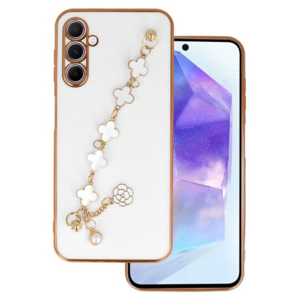 Back Case Glamour Strap Samsung Galaxy A25 5G pattern 3 white 5900217428626