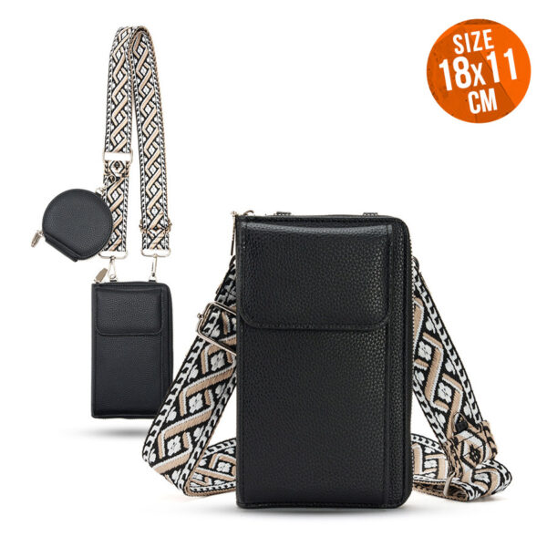 Phone bag Boho (18x11x4.5cm) black