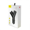 Car Charger Baseus Y Type, 40W, 3.4A, 1 x Extender - 2 x USB-A, Black CCALL-YX01 - immagine 5