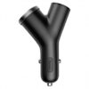 Car Charger Baseus Y Type, 40W, 3.4A, 1 x Extender - 2 x USB-A, Black CCALL-YX01 - immagine 2