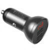 Car Charger Baseus Digital Display, 24W, 2.4A, 2 x USB-A, with Lightning / microUSB / USB-C Cable, Grey TZCCBX-0G - immagine 2