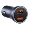 Car Charger Baseus Golden Contactor Pro Dual, 40W, 3A, 2 x USB-A, with USB-C Cable, Grey TZCCJD-A0G - immagine 4