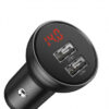 Car Charger Baseus Digital Display, 24W, 2.4A, 2 x USB-A, with Lightning / microUSB / USB-C Cable, Grey TZCCBX-0G - immagine 4
